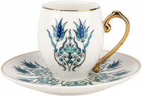 Turkish Coffee Cup Iznik Set of 2
