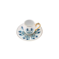Turkish Coffee Cup Iznik Gold Handle Set of 6
