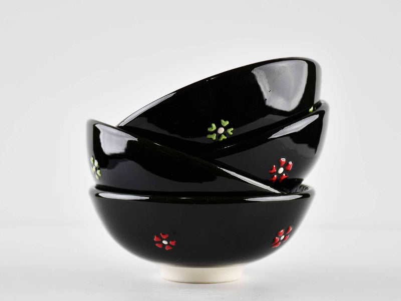 10 cm Turkish Bowls Dantel Collection Black Ceramic Sydney Grand Bazaar 