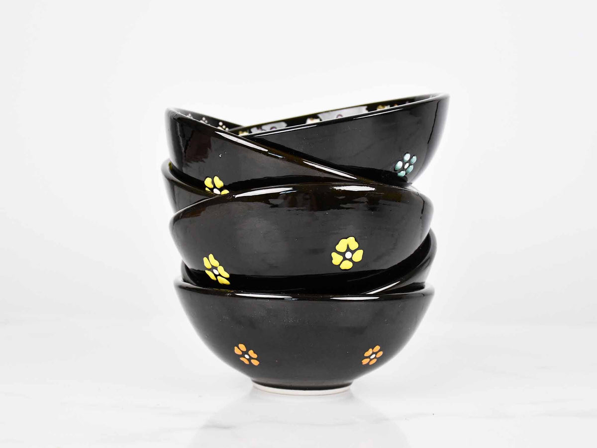 10 cm Turkish Bowls Dantel Collection Black Ceramic Sydney Grand Bazaar 