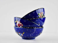 10 cm Turkish Bowls Flower Collection Blue Ceramic Sydney Grand Bazaar 
