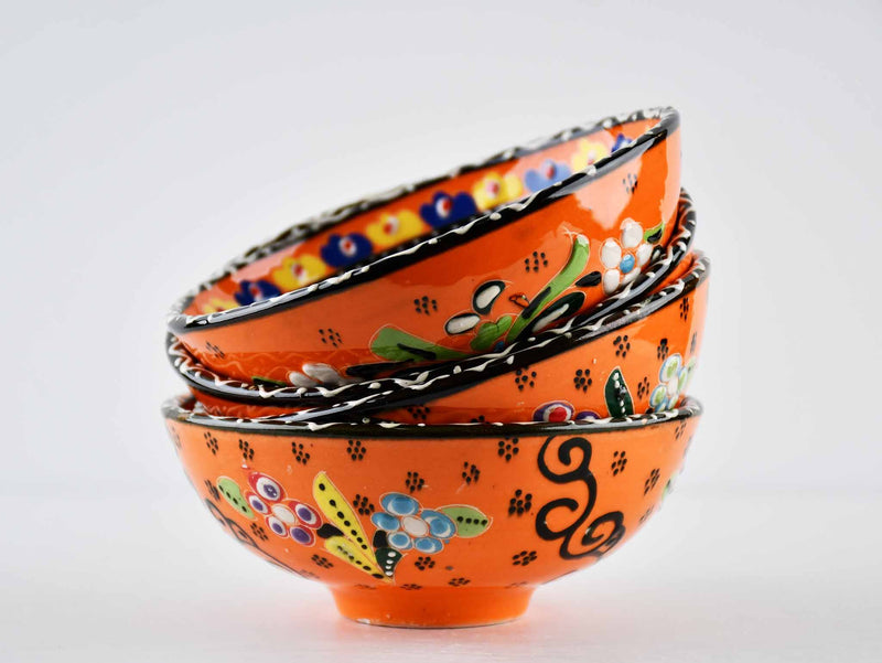 10 cm Turkish Bowls Flower Collection Orange Ceramic Sydney Grand Bazaar 