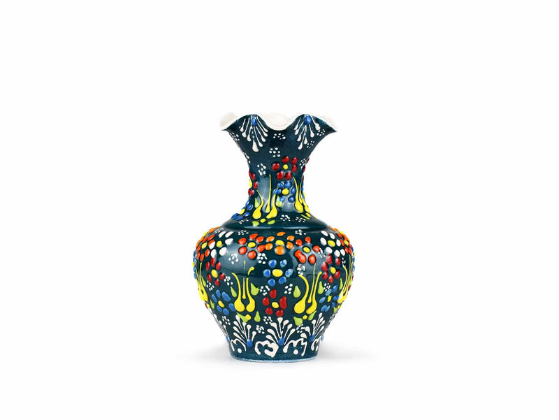 10 cm Turkish Ceramic Vase Dantel Green Ceramic Sydney Grand Bazaar Design 2 