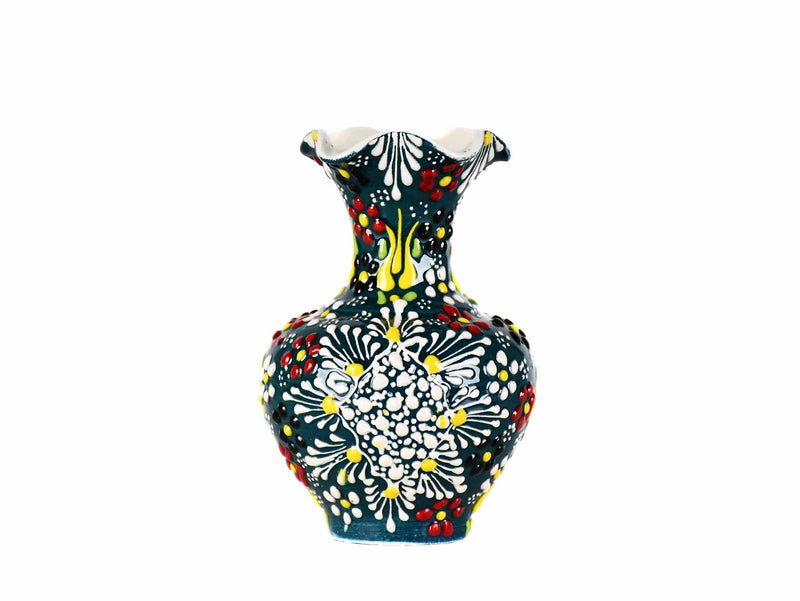 10 cm Turkish Ceramic Vase Dantel Green Ceramic Sydney Grand Bazaar Design 3 