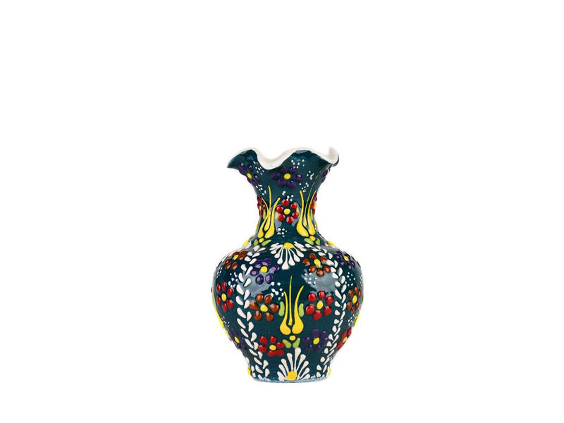 10 cm Turkish Ceramic Vase Dantel Green Ceramic Sydney Grand Bazaar Design 4 
