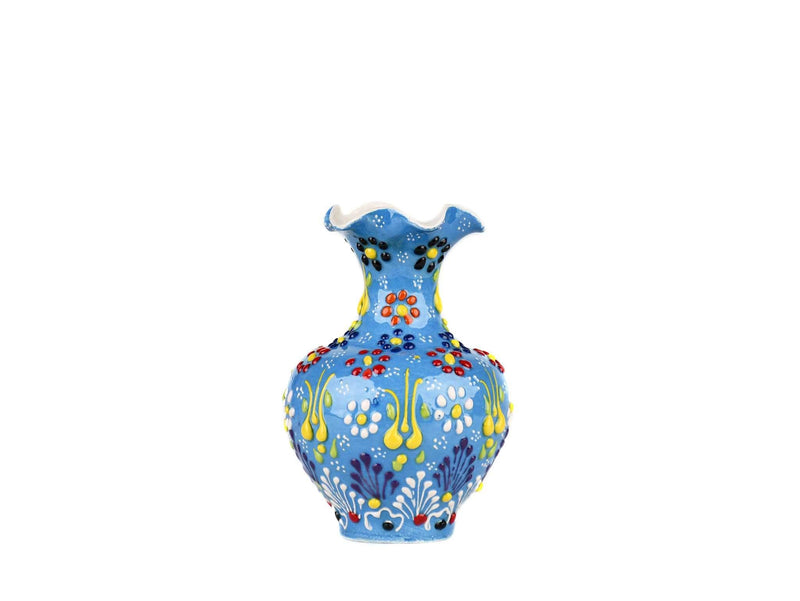 10 cm Turkish Ceramic Vase Dantel Light Blue Ceramic Sydney Grand Bazaar Design 1 