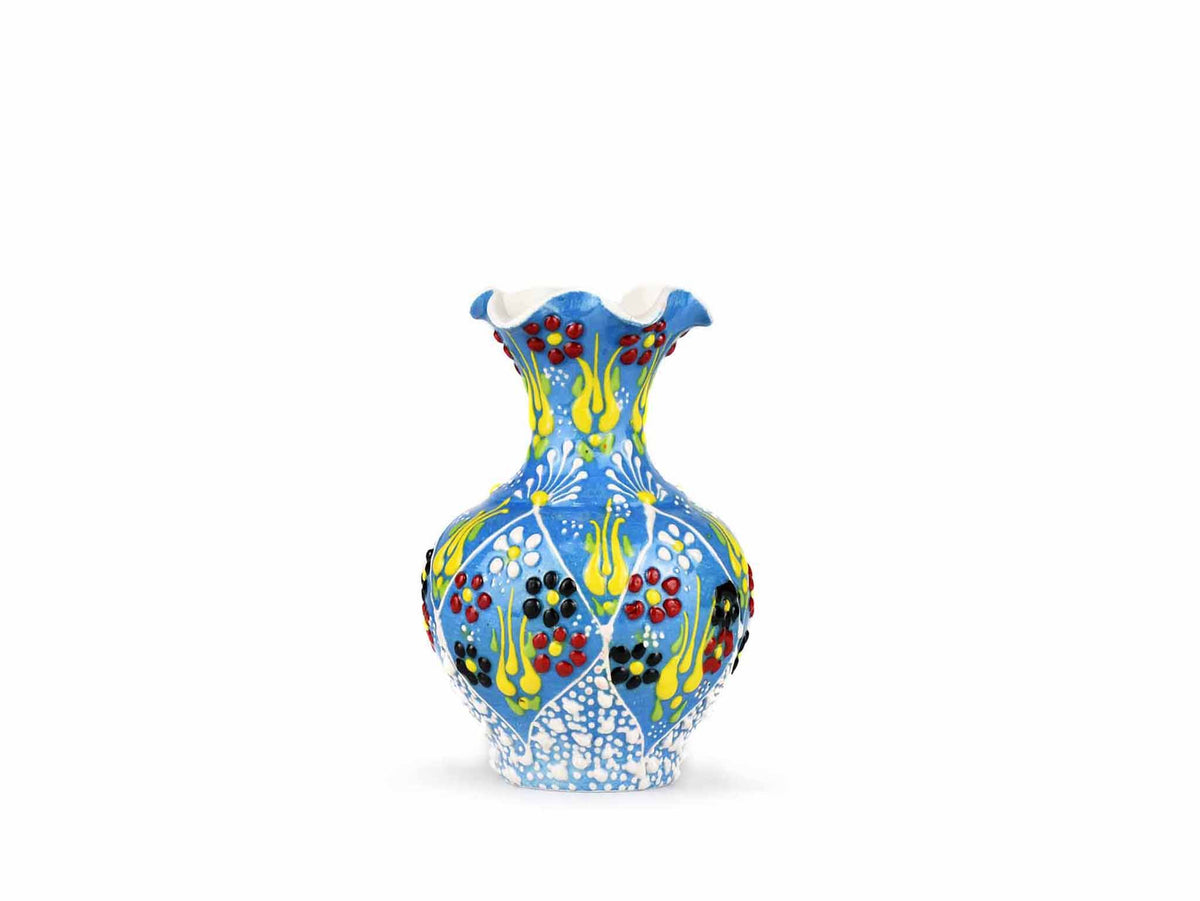 10 cm Turkish Ceramic Vase Dantel Light Blue Ceramic Sydney Grand Bazaar Design 3 