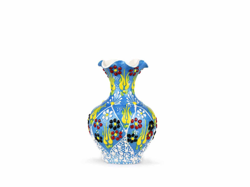 10 cm Turkish Ceramic Vase Dantel Light Blue Ceramic Sydney Grand Bazaar Design 3 