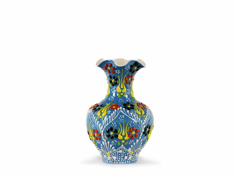 10 cm Turkish Ceramic Vase Dantel Light Blue Ceramic Sydney Grand Bazaar Design 2 