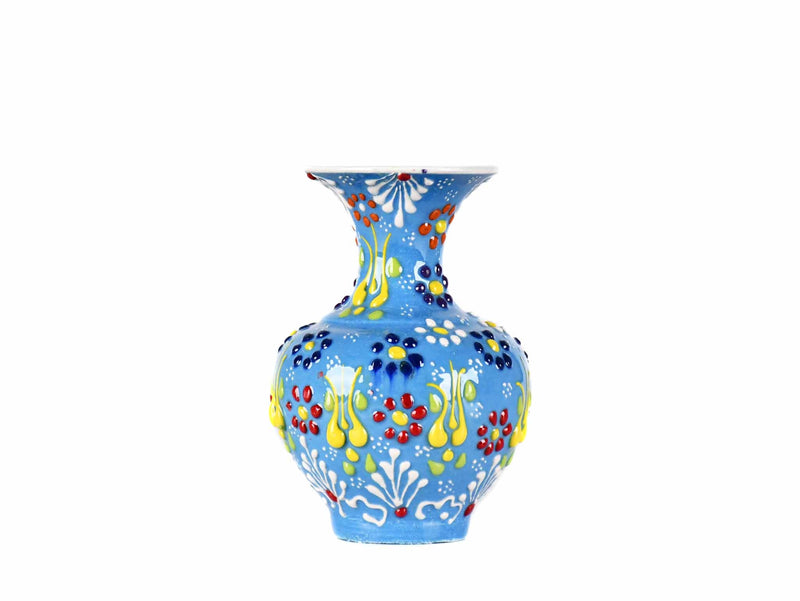 10 cm Turkish Ceramic Vase Dantel Light Blue Ceramic Sydney Grand Bazaar Design 6 