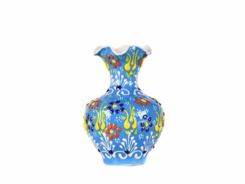 10 cm Turkish Ceramic Vase Dantel Light Blue Ceramic Sydney Grand Bazaar Design 5 