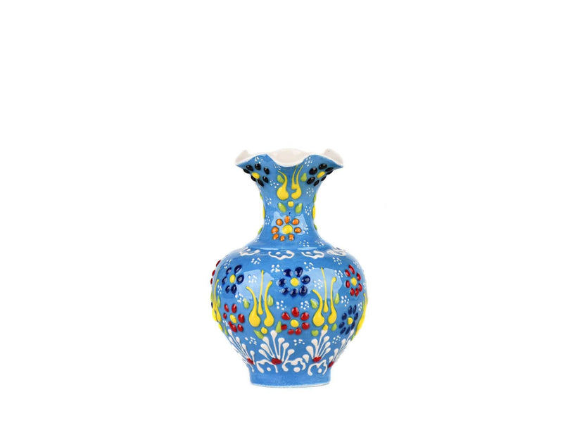 10 cm Turkish Ceramic Vase Dantel Light Blue Ceramic Sydney Grand Bazaar Design 4 