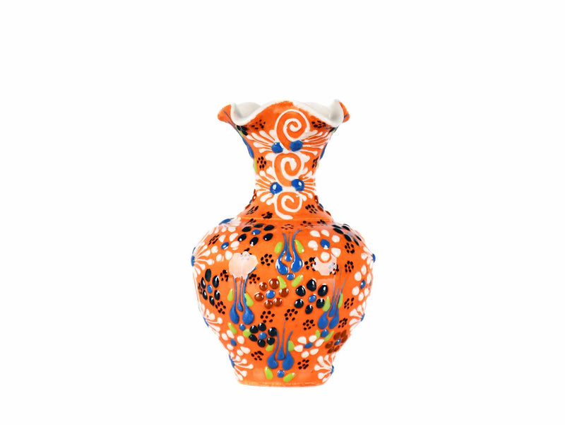 10 cm Turkish Ceramic Vase Dantel Orange Ceramic Sydney Grand Bazaar Design 5 