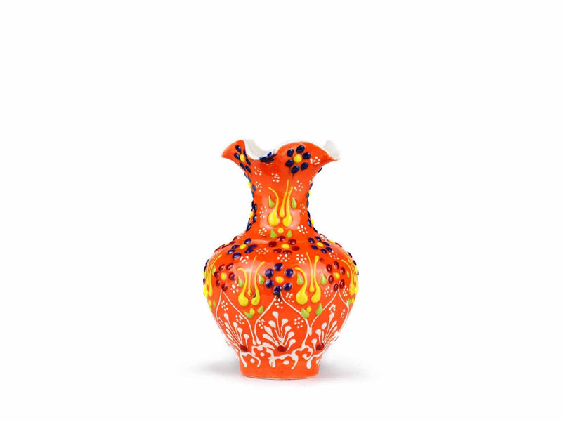10 cm Turkish Ceramic Vase Dantel Orange Ceramic Sydney Grand Bazaar 