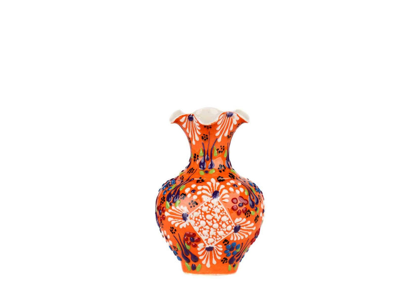 10 cm Turkish Ceramic Vase Dantel Orange Ceramic Sydney Grand Bazaar Design 2 