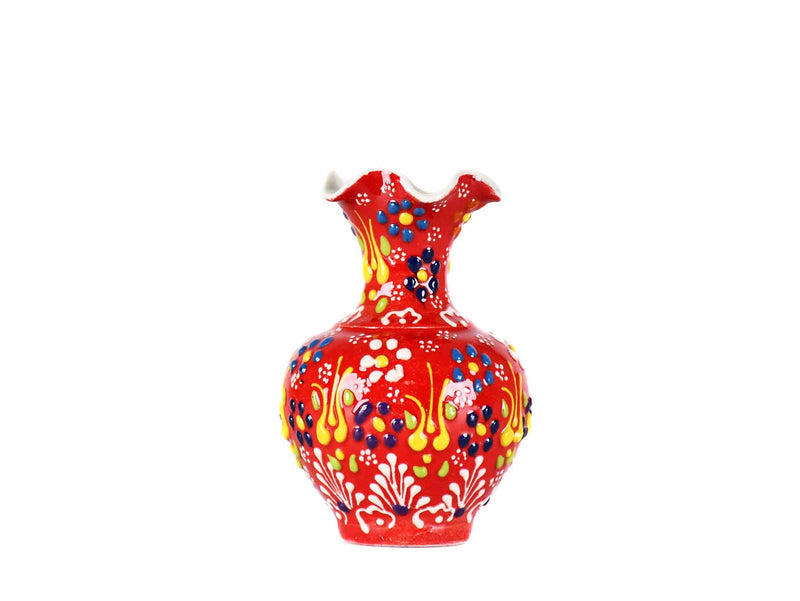 10 cm Turkish Ceramic Vase Dantel Red Ceramic Sydney Grand Bazaar Design 2 