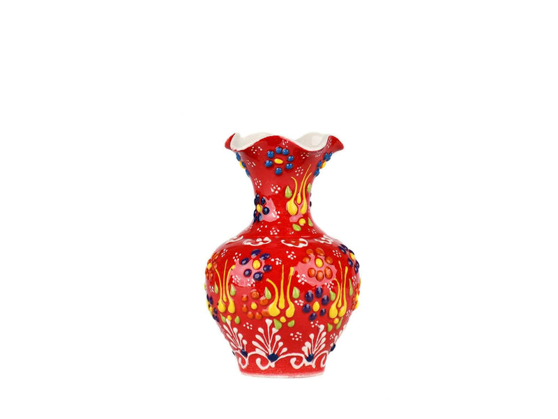 10 cm Turkish Ceramic Vase Dantel Red Ceramic Sydney Grand Bazaar Design 4 