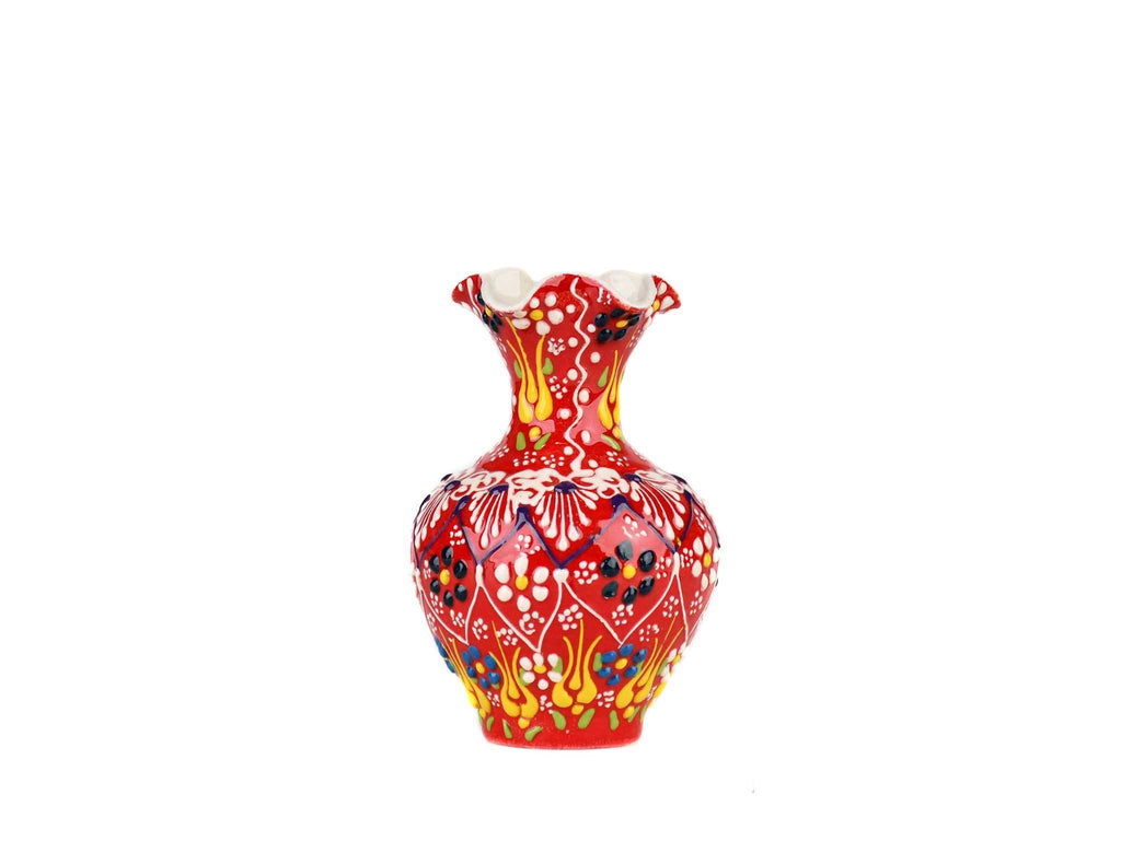 10 cm Turkish Ceramic Vase Dantel Red Ceramic Sydney Grand Bazaar Design 1 