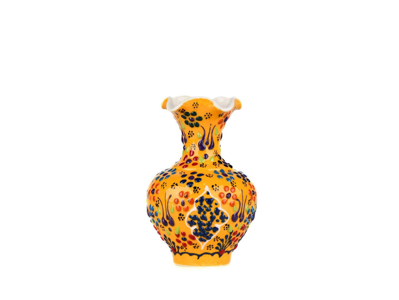 10 cm Turkish Ceramic Vase Dantel Yellow Ceramic Sydney Grand Bazaar Design 4 