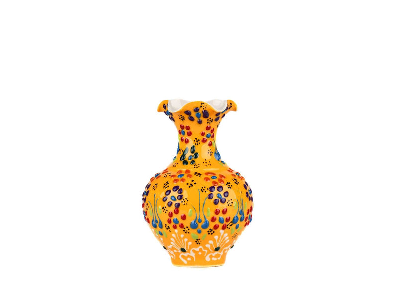 10 cm Turkish Ceramic Vase Dantel Yellow Ceramic Sydney Grand Bazaar Design 3 
