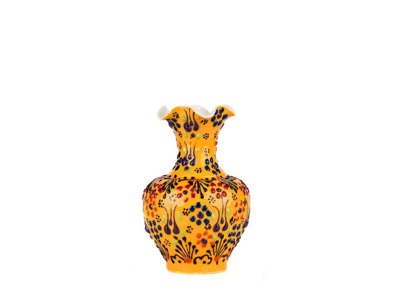 10 cm Turkish Ceramic Vase Dantel Yellow Ceramic Sydney Grand Bazaar Design 5 