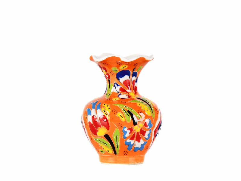 10 cm Turkish Ceramic Vase Flower Orange Ceramic Sydney Grand Bazaar Design 2 