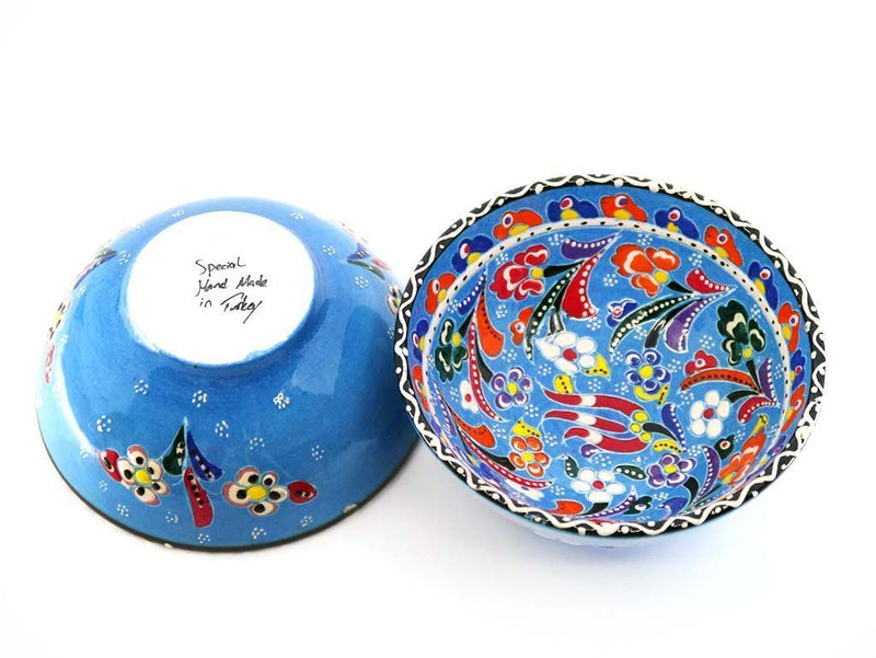 Turkish Bowls Flower Collection Light Blue
