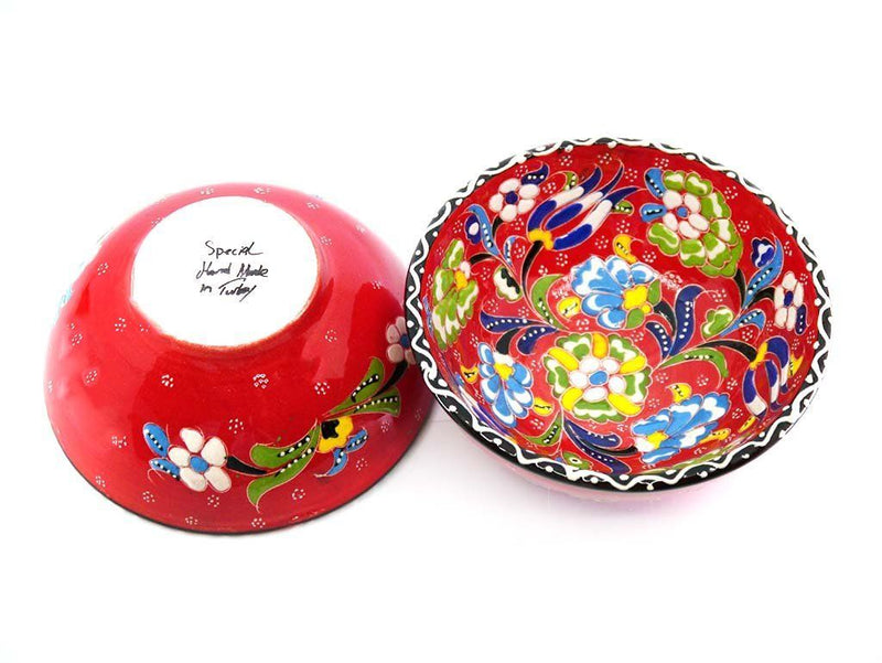 Turkish Bowls hand painted red colour