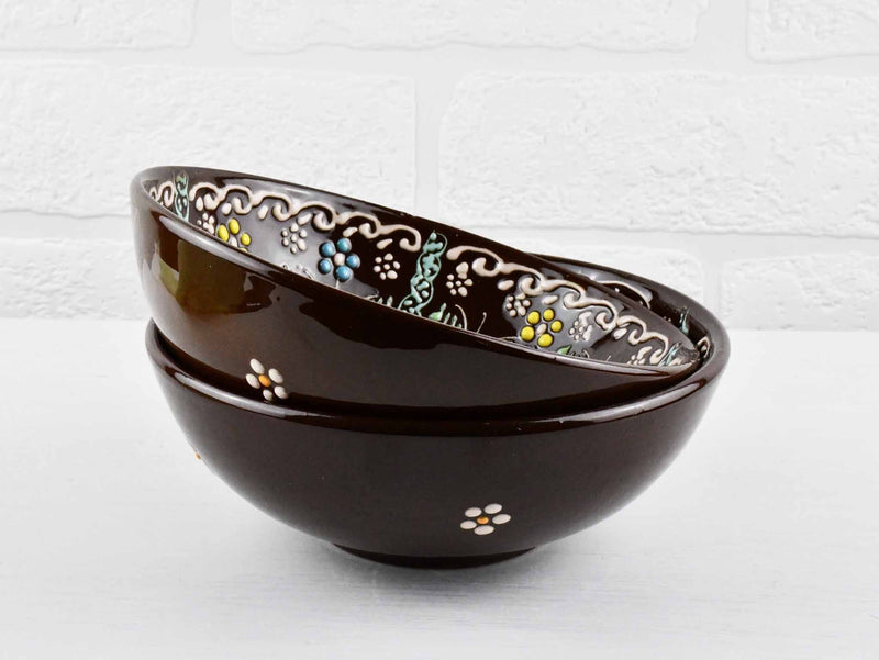 15 cm Turkish Bowls Dantel Collection Brown Ceramic Sydney Grand Bazaar 