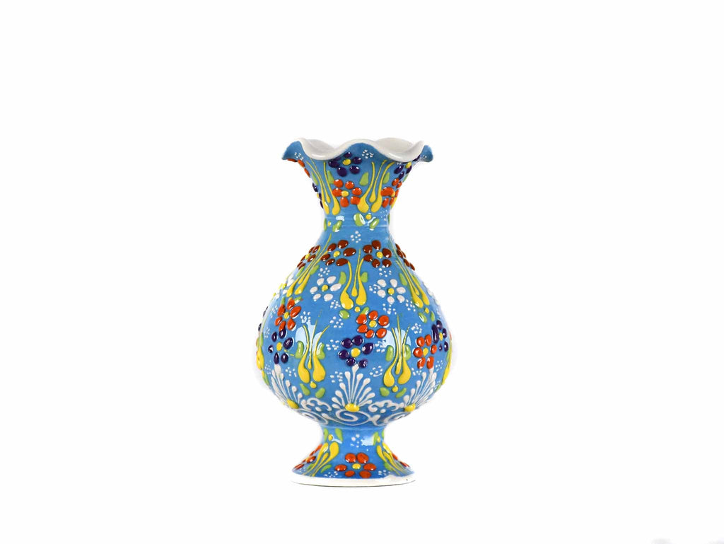 15 cm Turkish Ceramic Vase Dantel Light Blue Design 2 Ceramic Sydney Grand Bazaar 