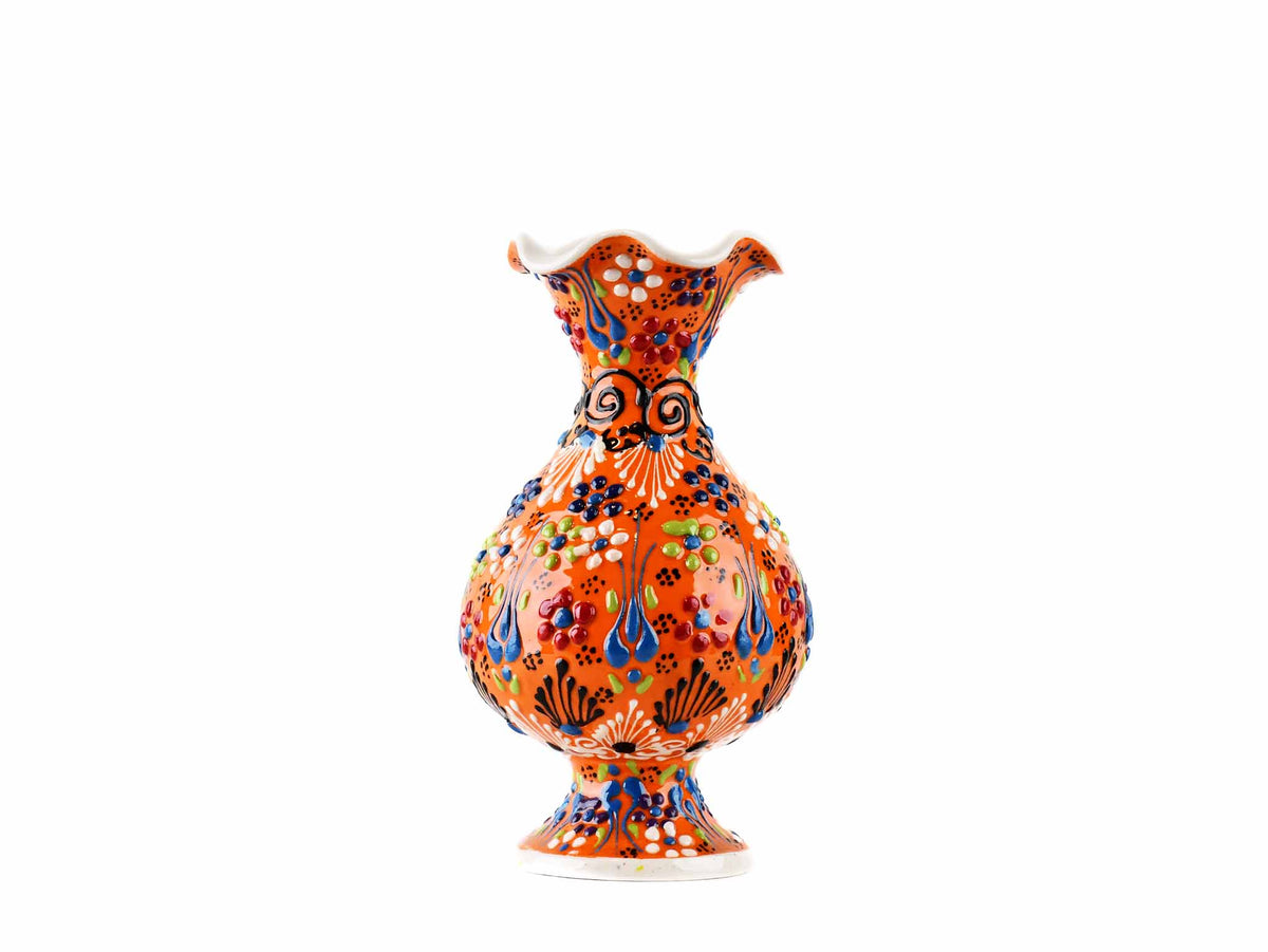 15 cm Turkish Ceramic Vase Dantel Orange Ceramic Sydney Grand Bazaar 