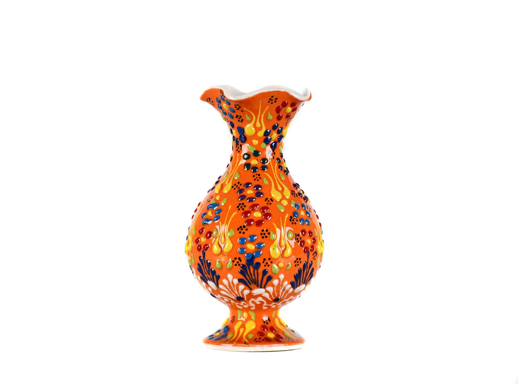 15 cm Turkish Ceramic Vase Dantel Orange Design 2 Ceramic Sydney Grand Bazaar 