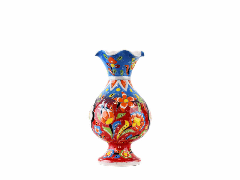 15 cm Turkish Ceramic Vase Flower Blue Red Ceramic Sydney Grand Bazaar 