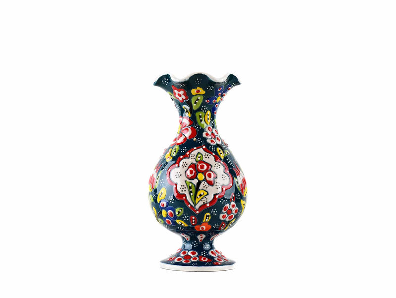 15 cm Turkish Ceramic Vase Flower Dark Green Design 2 Ceramic Sydney Grand Bazaar 