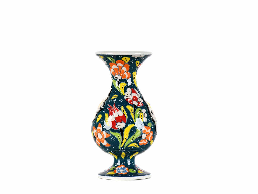 15 cm Turkish Ceramic Vase Flower Dark Green Design 4 Ceramic Sydney Grand Bazaar 