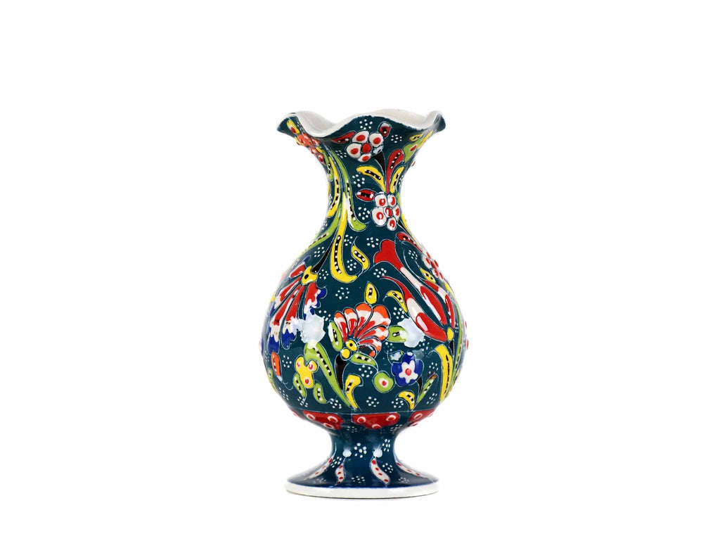 15 cm Turkish Ceramic Vase Flower Dark Green Design 5 Ceramic Sydney Grand Bazaar 