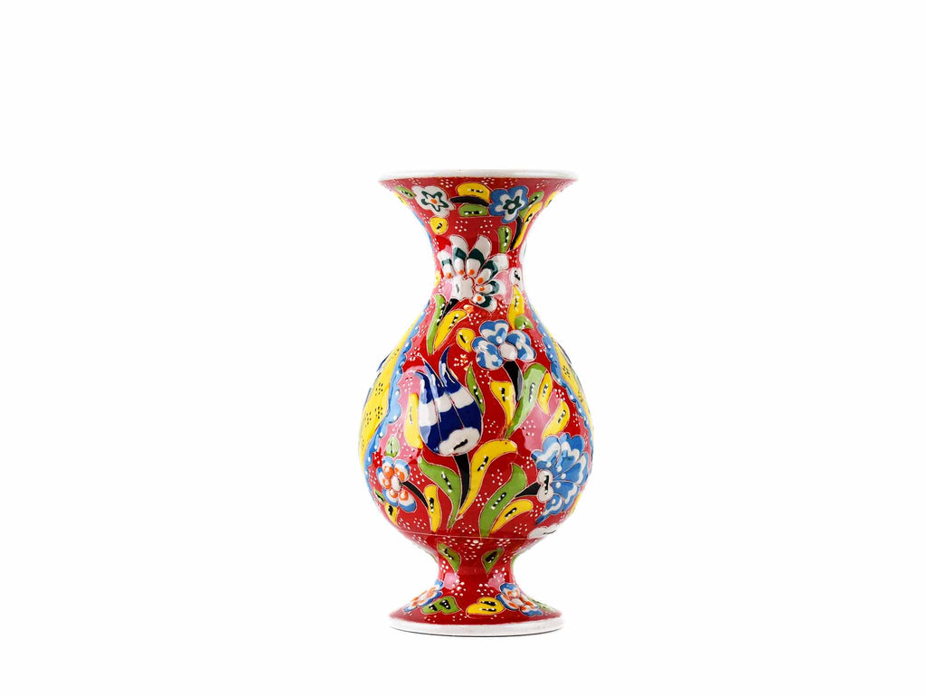 15 cm Turkish Vase Flower Collection Red Design 2 Ceramic Sydney Grand Bazaar 