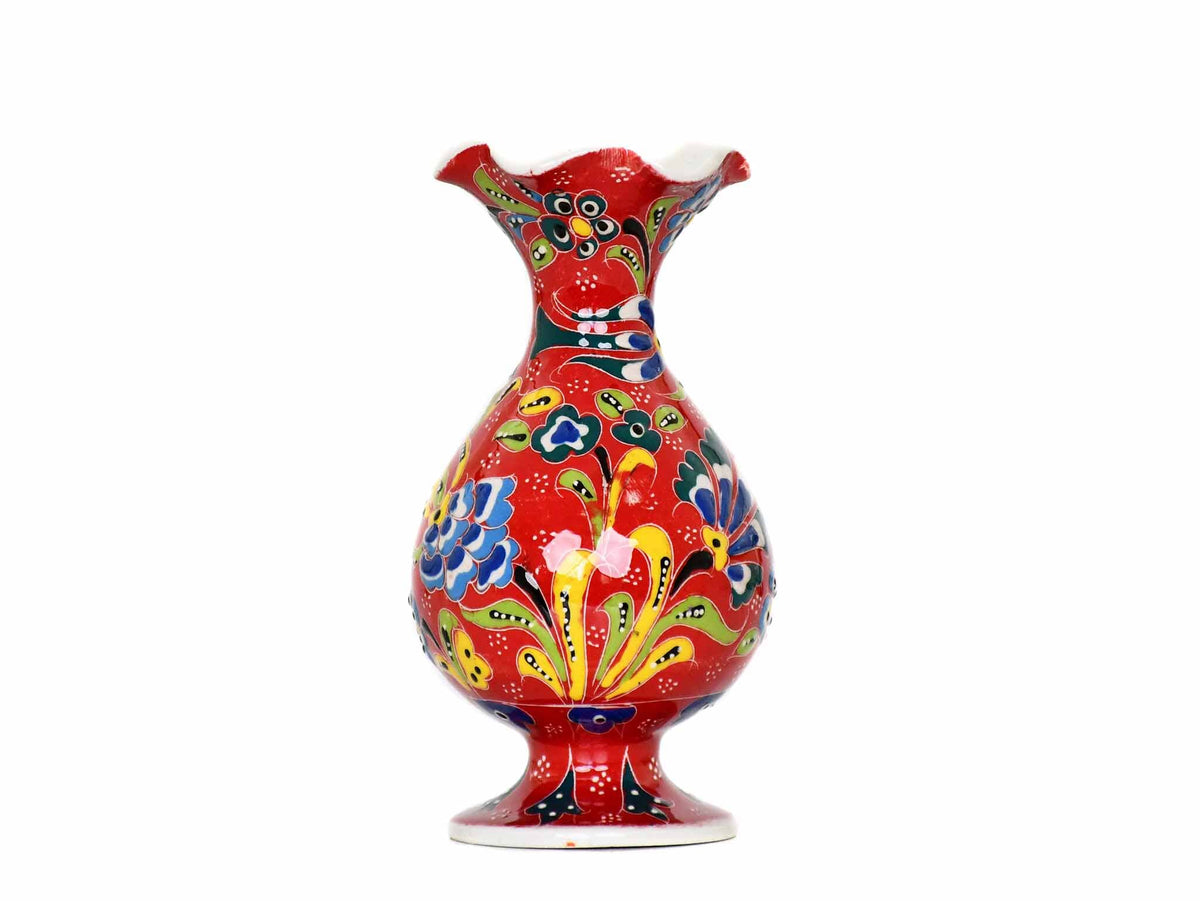 15 cm Turkish Vase Flower Collection Red Design 3 Ceramic Sydney Grand Bazaar 