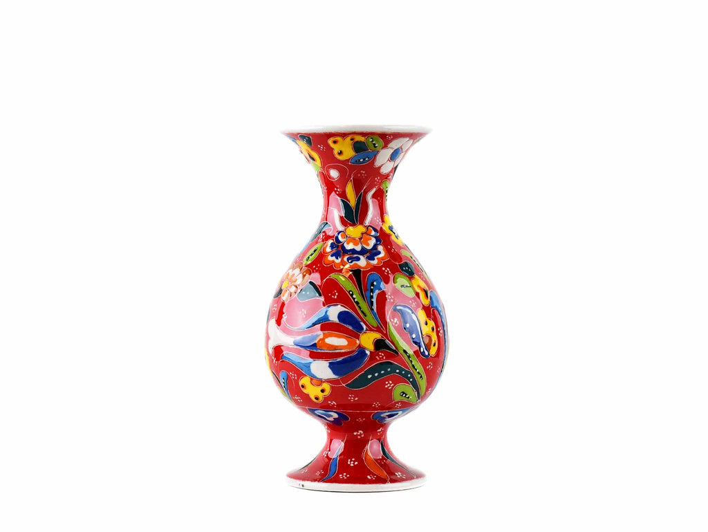 15 cm Turkish Vase Flower Collection Red Design 4 Ceramic Sydney Grand Bazaar 