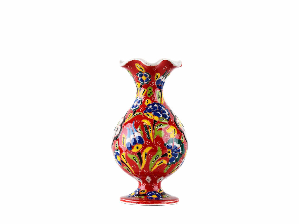 15 cm Turkish Vase Flower Collection Red Design 5 Ceramic Sydney Grand Bazaar 