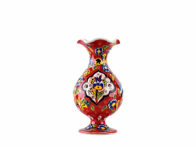 15 cm Turkish Vase Flower Collection Red Design 5 Ceramic Sydney Grand Bazaar 