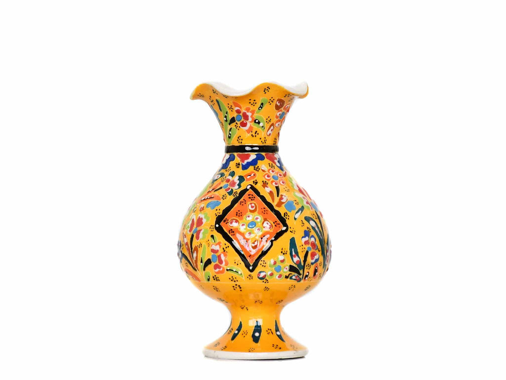 15 cm Turkish Vase Flower Collection Yellow Design 1 Ceramic Sydney Grand Bazaar 