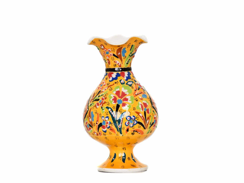 15 cm Turkish Vase Flower Collection Yellow Design 1 Ceramic Sydney Grand Bazaar 