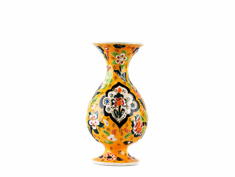 15 cm Turkish Vase Flower Collection Yellow Design 2 Ceramic Sydney Grand Bazaar 