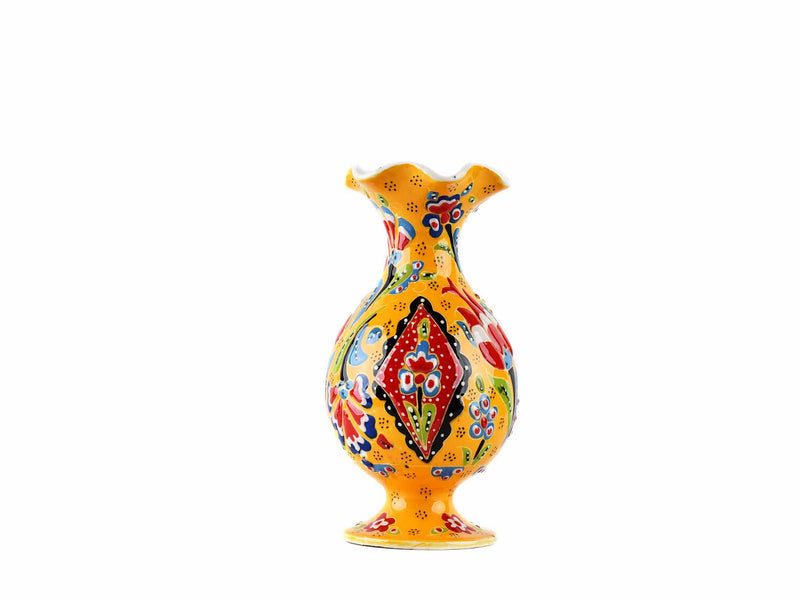 15 cm Turkish Vase Flower Collection Yellow Design 5 Ceramic Sydney Grand Bazaar 