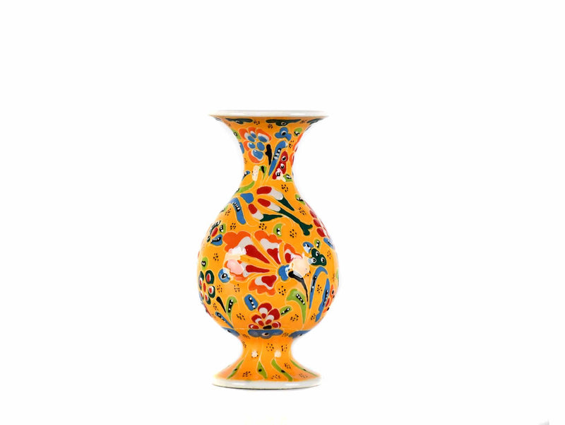 15 cm Turkish Vase Flower Collection Yellow Design 6 Ceramic Sydney Grand Bazaar 