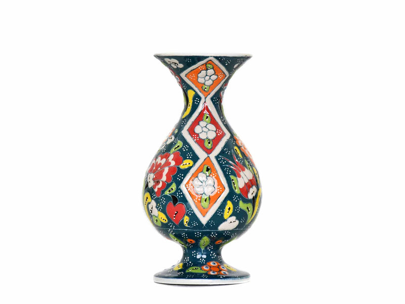 15 cm Turkish Vase Flower Green Design 6 Ceramic Sydney Grand Bazaar 
