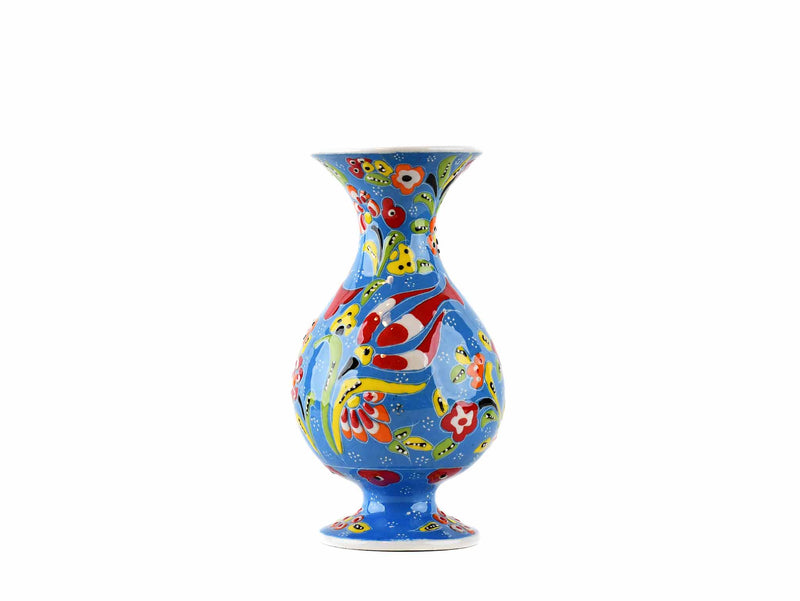 15 cm Turkish Vase Flower Light Blue design 1 Ceramic Sydney Grand Bazaar 