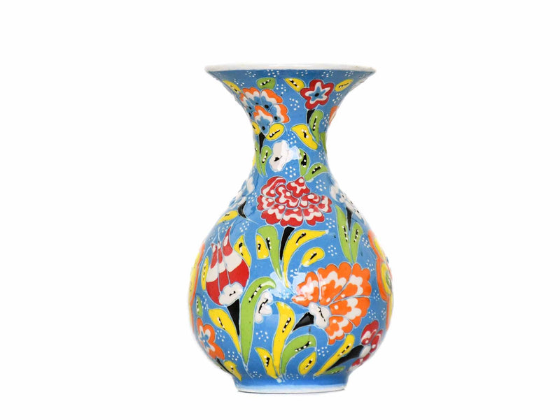 15 cm Turkish Vase Flower Light Blue Design 3 Ceramic Sydney Grand Bazaar 