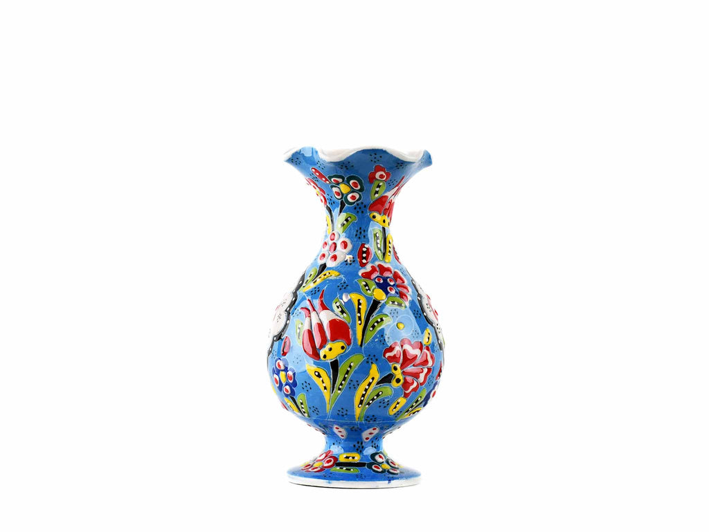 15 cm Turkish Vase Flower Light Blue design 4 Ceramic Sydney Grand Bazaar 